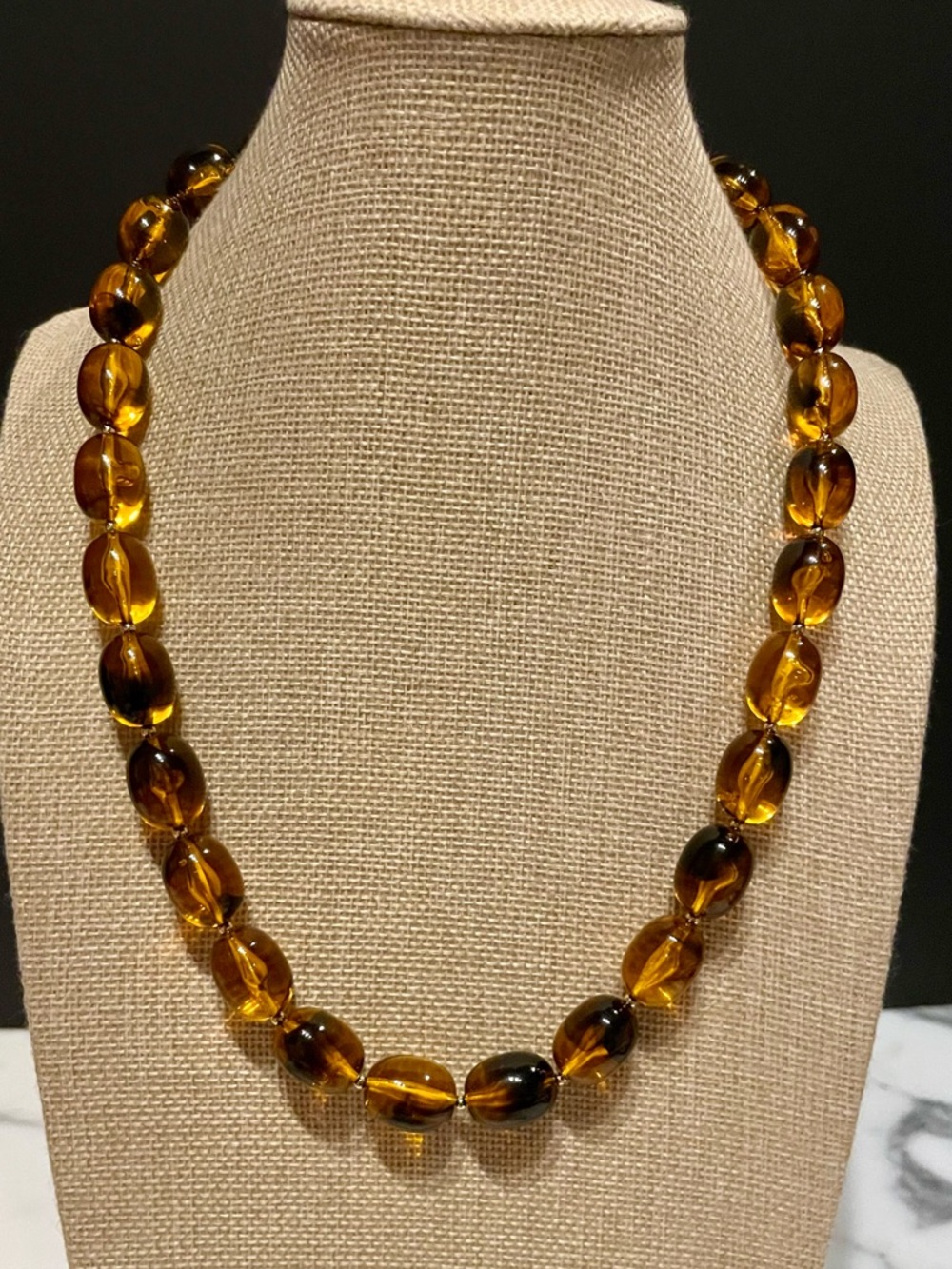 Polished Baltic Amber Beaded Necklace